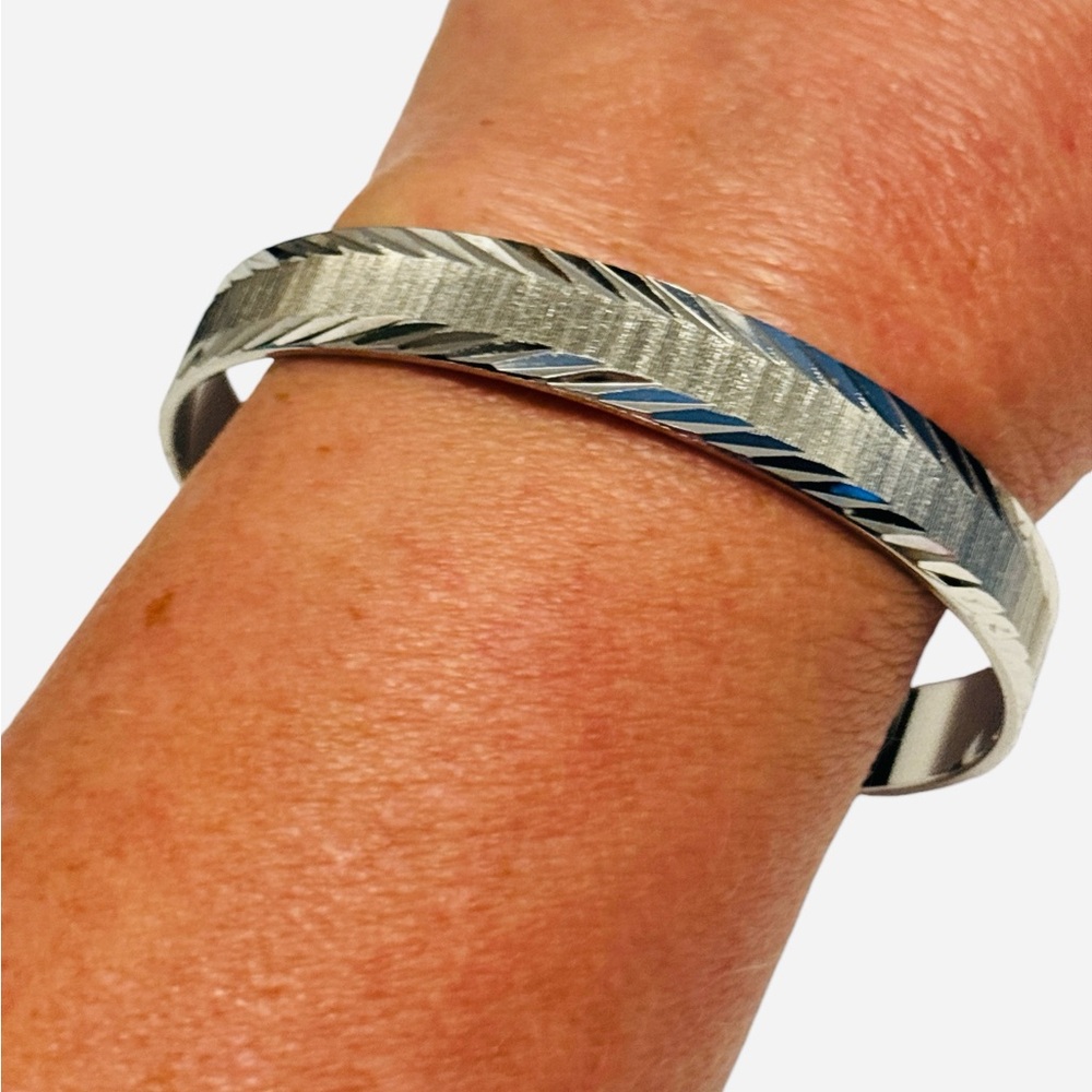 Monet Silver Tone Textured Bracelet